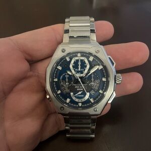 Bulova Precisionist Blue and Silver Watch